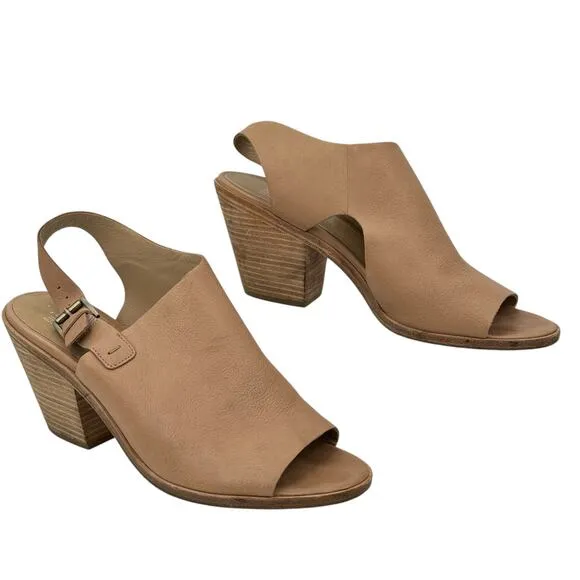 Eileen Fisher Glance Sling Back Heel Sandal Women's SZ 11 Tan Comfort Capsule