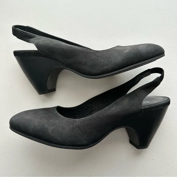 EILEEN FISHER Milla Tumbled Nubuck Slingback Heels Women’s Size 7
