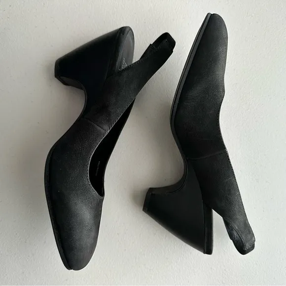 EILEEN FISHER Milla Tumbled Nubuck Slingback Heels Women’s Size 7