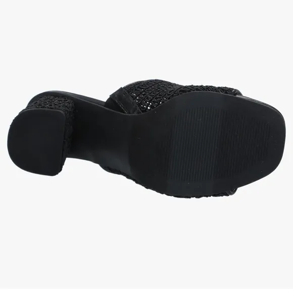 Elegant Black Women's Heeled Mules
