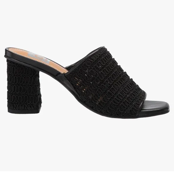 Elegant Black Women's Heeled Mules