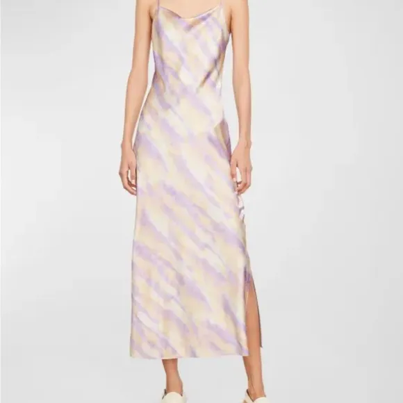 Elegant Purple and Cream Slip Dress