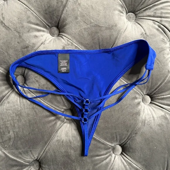 Elegant royal blue satin slip dress with pantie and Robe delicate lace details.