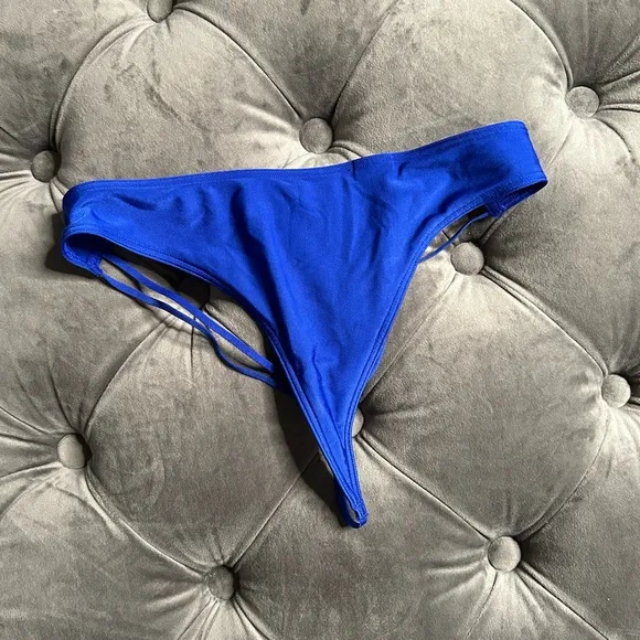 Elegant royal blue satin slip dress with pantie and Robe delicate lace details.
