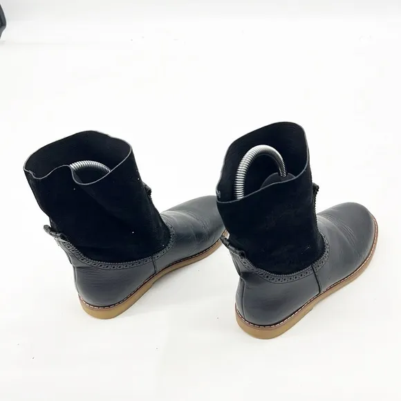 Elephantito Midi Leather and Suede Boots Black size 3