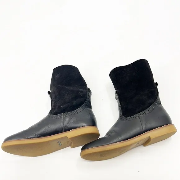 Elephantito Midi Leather and Suede Boots Black size 3