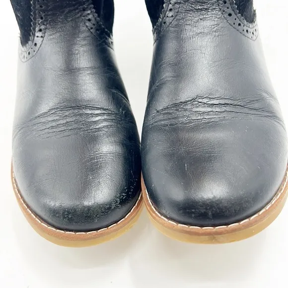 Elephantito Midi Leather and Suede Boots Black size 3