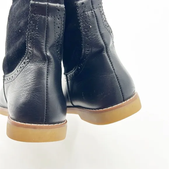 Elephantito Midi Leather and Suede Boots Black size 3