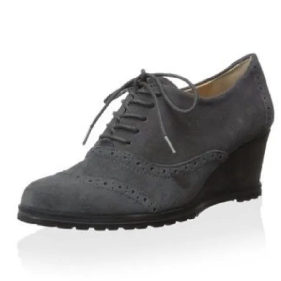 ELLEN TRACY active Tobin grey size 9 suede wedges