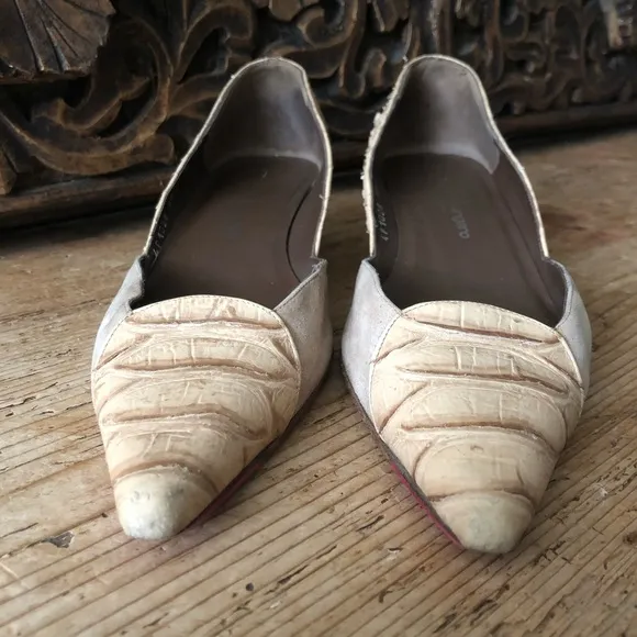 Emanuel Ungaro Python Suede Wood Kitten Heel 7.5