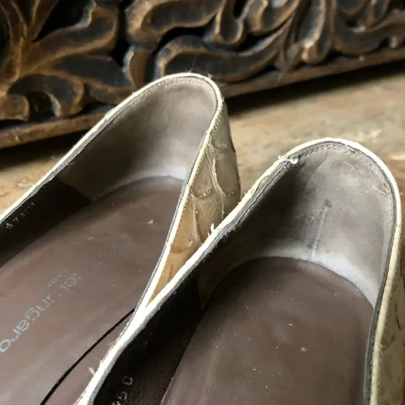 Emanuel Ungaro Python Suede Wood Kitten Heel 7.5