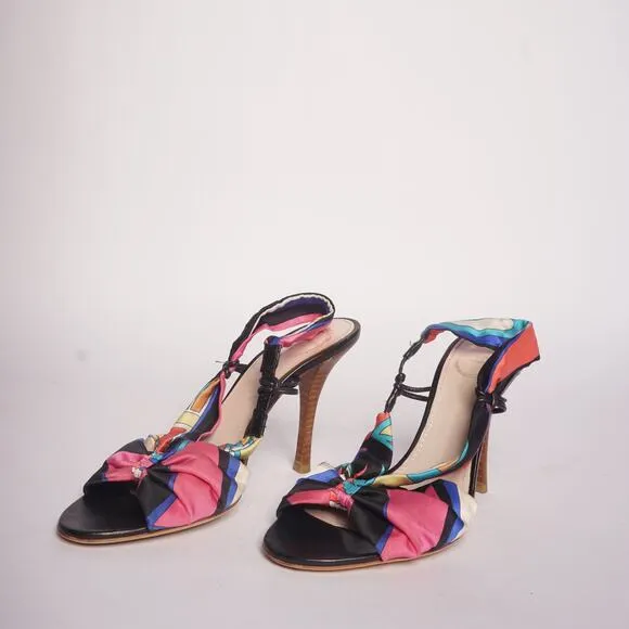 Emilio Pucci Multicolor Slingback Heels