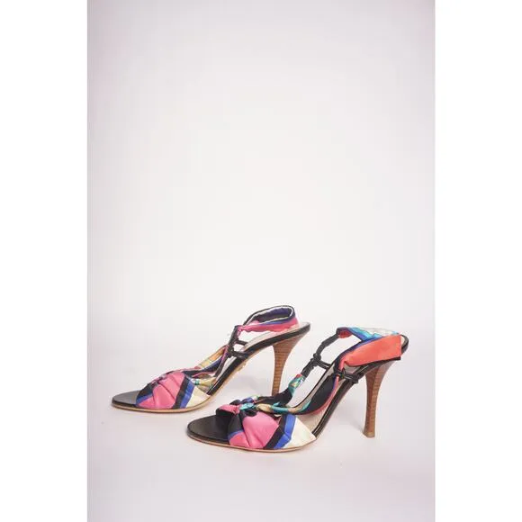 Emilio Pucci Multicolor Slingback Heels