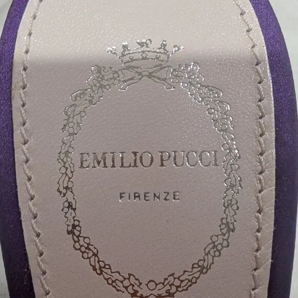 EMILIO PUCCI Silk Scarf Satin Kitten Heels