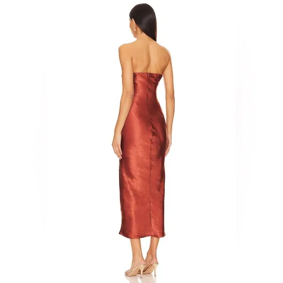 Emma Strapless Slip Maxi Dress in Chocolate | REVOLVE | S
