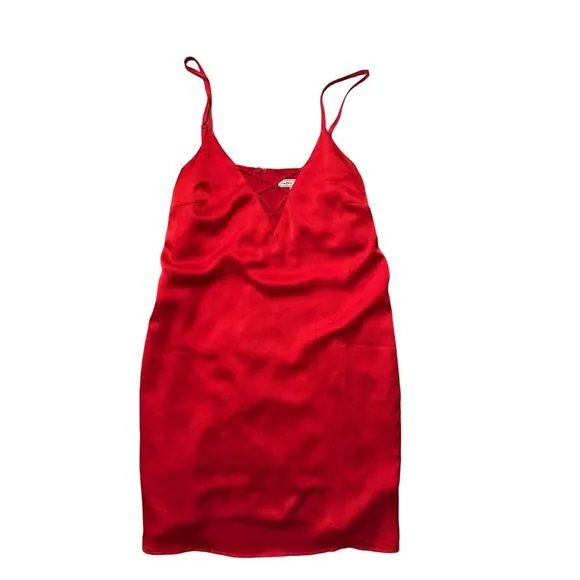 Emory Park Red Slip Dress – Size L Lightweight Midi