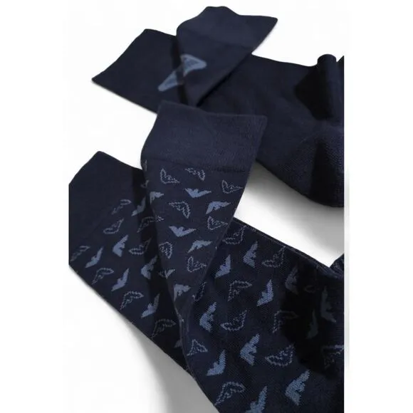 Emporio Armani Underwear EA Socks 2 Pack Crew Socks Men Blue Underwear