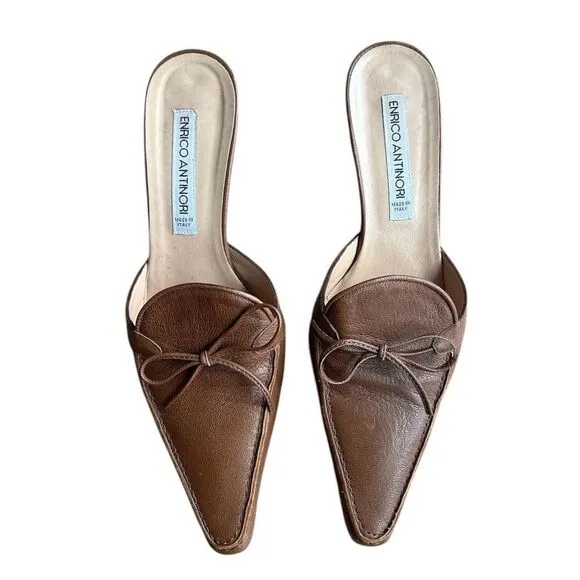 Enrico Antinori • Italian leather pointed mules