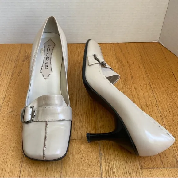 Enzo Angiolini || EA Flexo; Toe Buckle; Leather Kitten Heels; Size 6 1/2M
