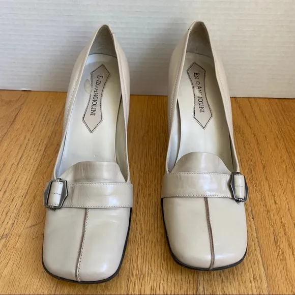 Enzo Angiolini || EA Flexo; Toe Buckle; Leather Kitten Heels; Size 6 1/2M