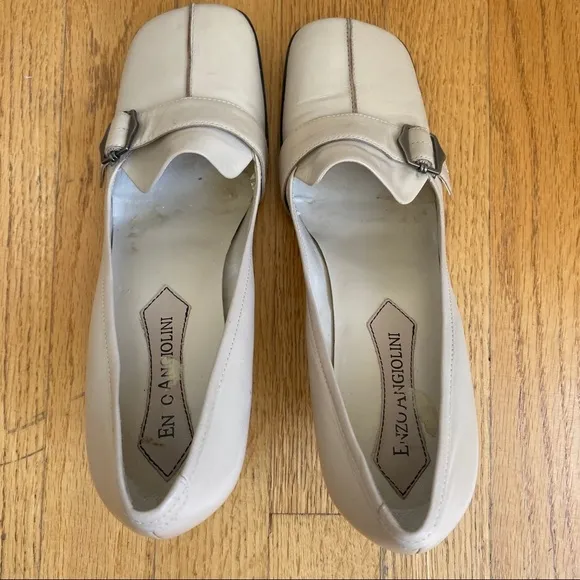 Enzo Angiolini || EA Flexo; Toe Buckle; Leather Kitten Heels; Size 6 1/2M