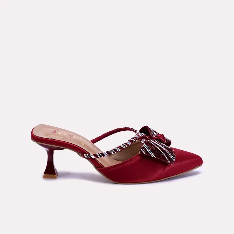 Etta Maroon Bridal Heel Mules 0431150