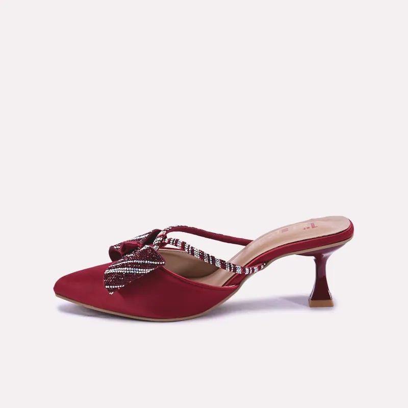 Etta Maroon Bridal Heel Mules 0431150