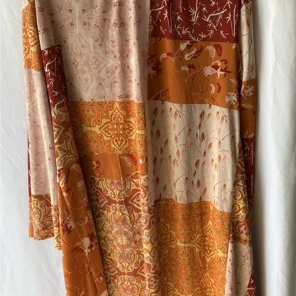EUC GORGEOUS Women’s Zara Dress Maxi Kaftan Style Rich Orange Gold Hues Size M