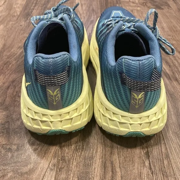 Euc Hoka Speedgoat Trail Running Sneaker Blue and Yellow Size 10
