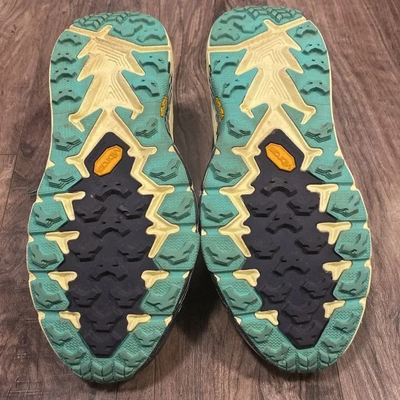 Euc Hoka Speedgoat Trail Running Sneaker Blue and Yellow Size 10