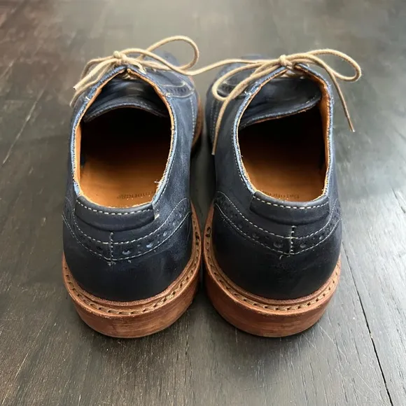 EUC Men’s Leather Allen Edmonds Bainbridge Navy Blue Cap Toe Oxfords Mens 7 E