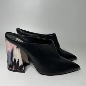 Eugenia Kim Watercolor Silk Wrapped Block Heeled Mules - sz 39