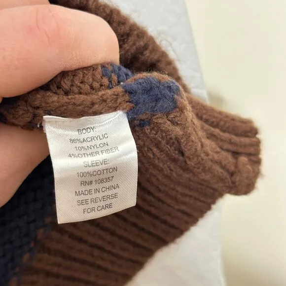 EVEREVE Gracen Stripe Two-fer Brown Navy Stripe Sz XL {3N21}