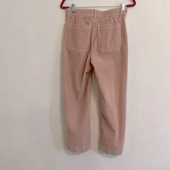 Everlane Size 2 Pink Blush Straight Leg Wide Whale Corduroy Casual Jean Pants