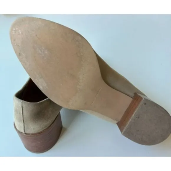 EVERLANE Suede Leather Step Back High Heel‎ Women's Slip On Mules 7 Boho Booties