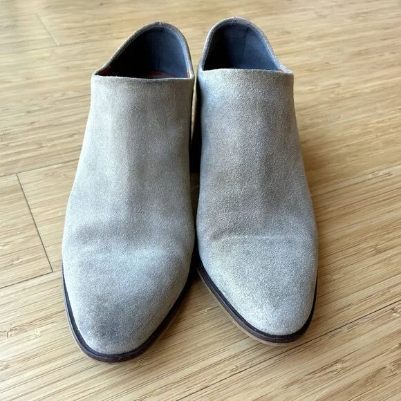 EVERLANE Suede Leather Step Back High Heel‎ Women's Slip On Mules 7 Boho Booties
