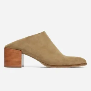 EVERLANE Suede Leather Step Back High Heel‎ Women's Slip On Mules 7 Boho Booties
