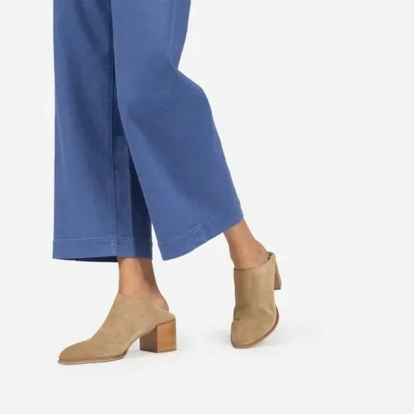 EVERLANE Suede Leather Step Back High Heel‎ Women's Slip On Mules 7 Boho Booties