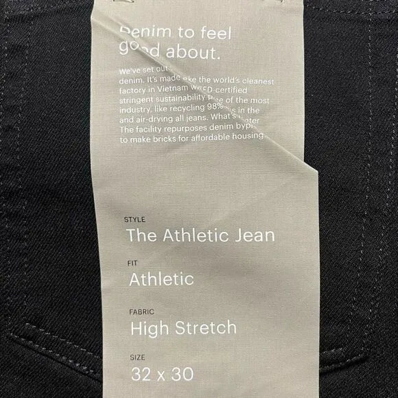 Everlane The Athletic 4-Way Stretch Organic Jean | Uniform Black Men’s 32 x 30