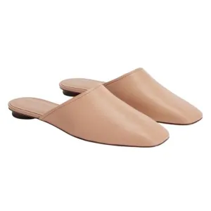 EVERLANE The Day Leather Slide Slip on Mule in Blush Tan-Size 10