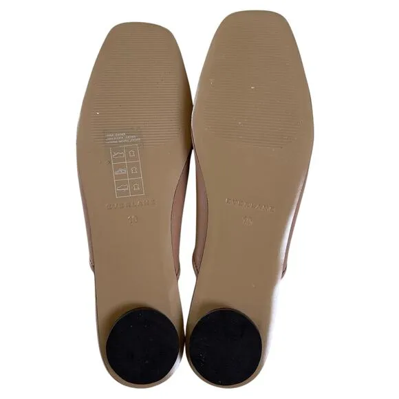 EVERLANE The Day Leather Slide Slip on Mule in Blush Tan-Size 10