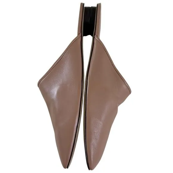 EVERLANE The Day Leather Slide Slip on Mule in Blush Tan-Size 10