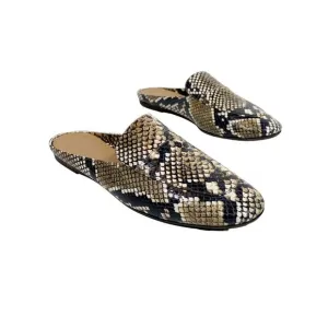 EVERLANE The Day Loafer Slip On Snakeskin Leather Round Toe Flat Mules