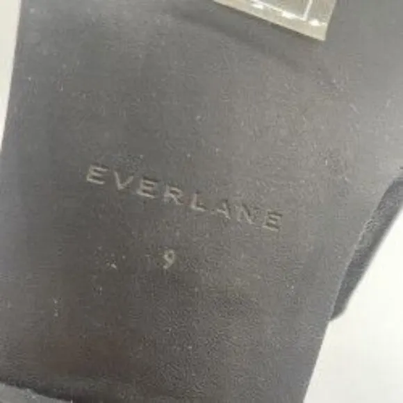 Everlane The Day Twist Sandal Womens Sz 9 Black Leather Slip On Flat Heel