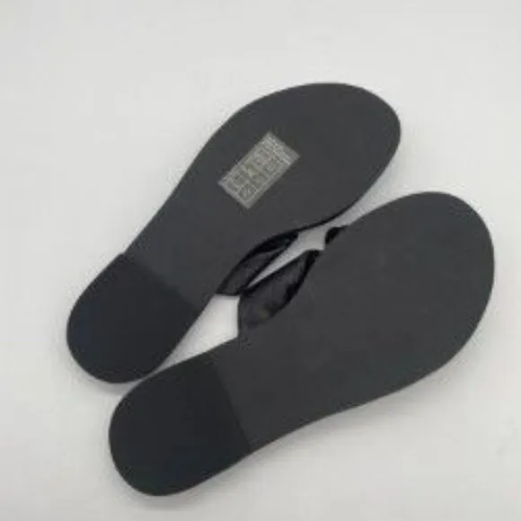 Everlane The Day Twist Sandal Womens Sz 9 Black Leather Slip On Flat Heel
