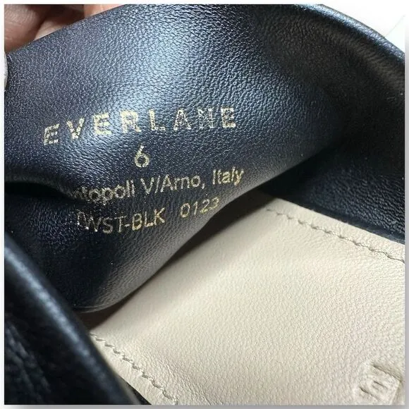 Everlane Women's‎ Black Twisted Strap Mules Block Heel Size 6 Classic Minimalist