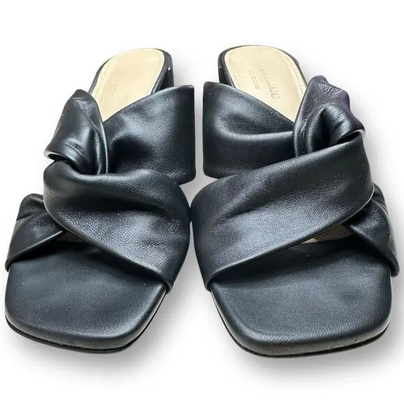 Everlane Women's‎ Black Twisted Strap Mules Block Heel Size 6 Classic Minimalist