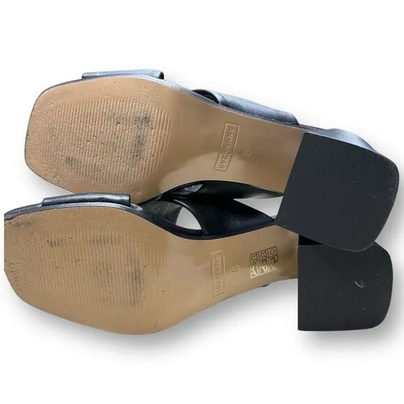 Everlane Women's‎ Black Twisted Strap Mules Block Heel Size 6 Classic Minimalist