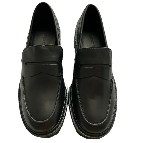 EVERLANE Women’s Leather Lug Sole Chunky Loafer in Black-Size 7