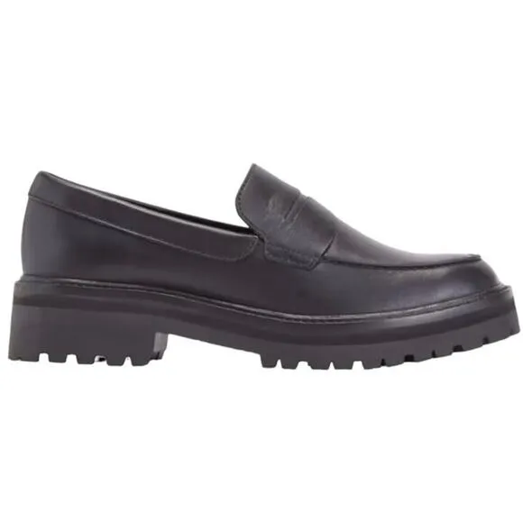 EVERLANE Women’s Leather Lug Sole Chunky Loafer in Black-Size 7